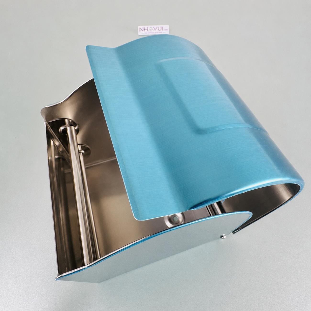 Hộp giấy vệ sinh inox có nắp che – dùng treo cuộn giấy trong phòng tắm, nhà vệ sinh